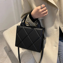 Casual Large Capacity Appliques Top-handle Plaid Versatile Crossbody Shoulder Bags Mssza