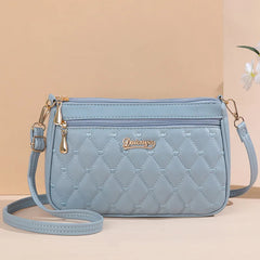 Casual Large Capacity Embroidery Thread Small Purse Zipper PU Leather Shoulder Crossbody Bags Mssza