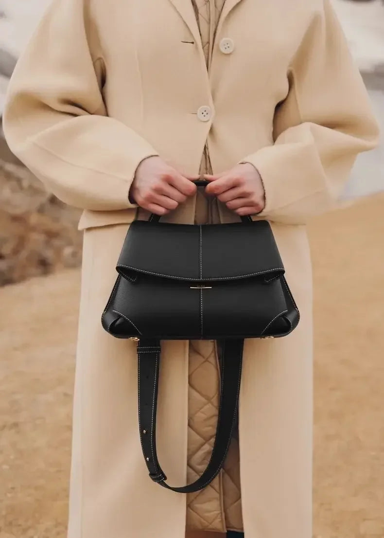 Casual Large-Capacity Leather Pleated Shoulder Crossbody Bags Mssza