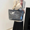 Casual Large Capacity Waterproof PVC Shopper Travel Top-Handle Tote Handbag Mssza