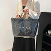 Casual Large Capacity Waterproof PVC Shopper Travel Top-Handle Tote Handbag Mssza