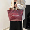 Casual Large Capacity Waterproof PVC Shopper Travel Top-Handle Tote Handbag Mssza