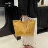 Casual Large Capacity Waterproof PVC Shopper Travel Top-Handle Tote Handbag Mssza