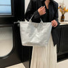 Casual Large Capacity Waterproof PVC Shopper Travel Top-Handle Tote Handbag Mssza