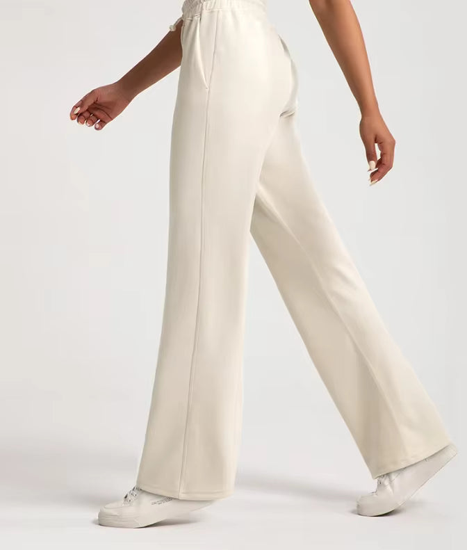 Casual Layer High Waisted Leggings Loose Straight Sand Modal Yoga Pants Mssza