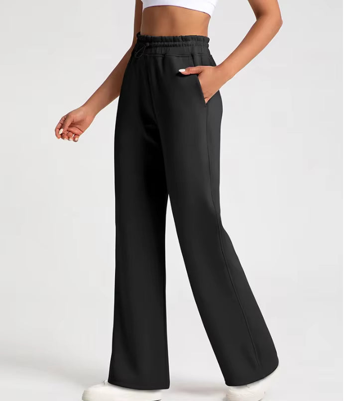 Casual Layer High Waisted Leggings Loose Straight Sand Modal Yoga Pants Mssza