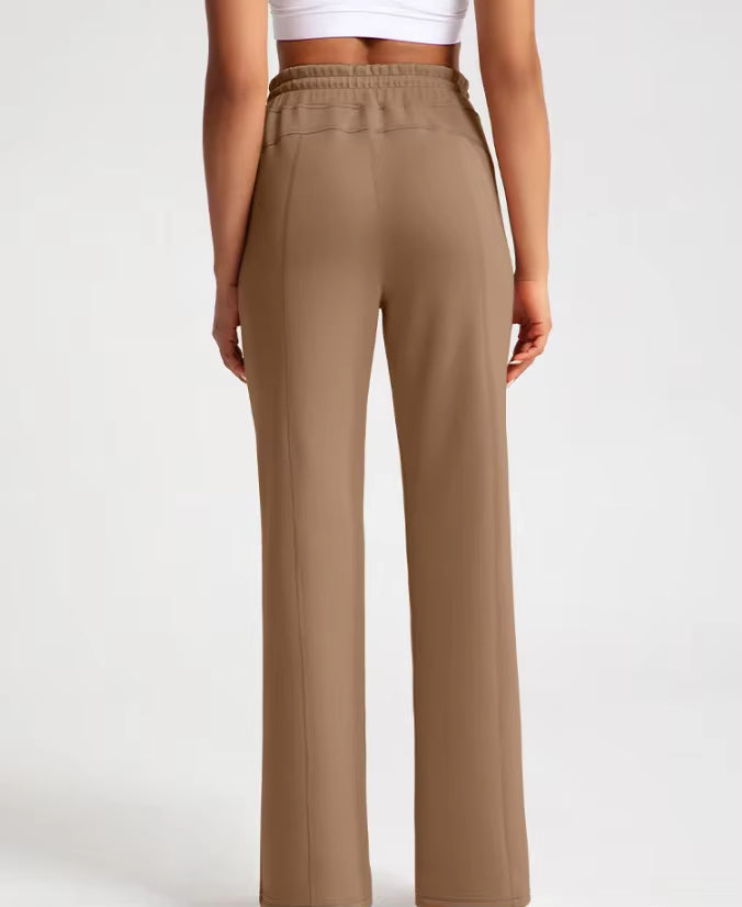 Casual Layer High Waisted Leggings Loose Straight Sand Modal Yoga Pants Mssza