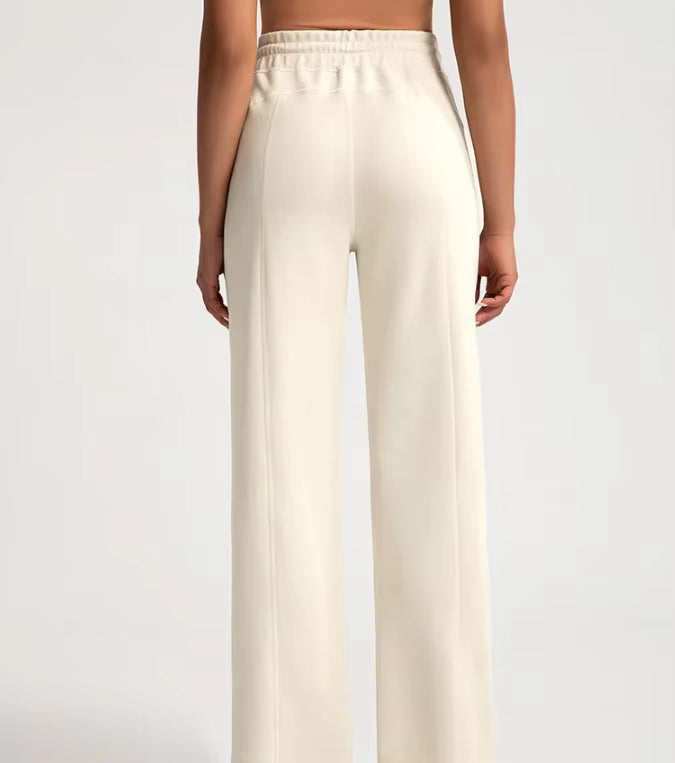 Casual Layer High Waisted Leggings Loose Straight Sand Modal Yoga Pants Mssza