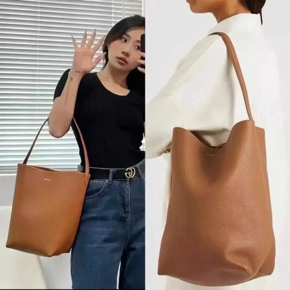 Casual Lazy Tote Leather Single Day pack Waist Pack Bucket Shoulder Bag Mssza