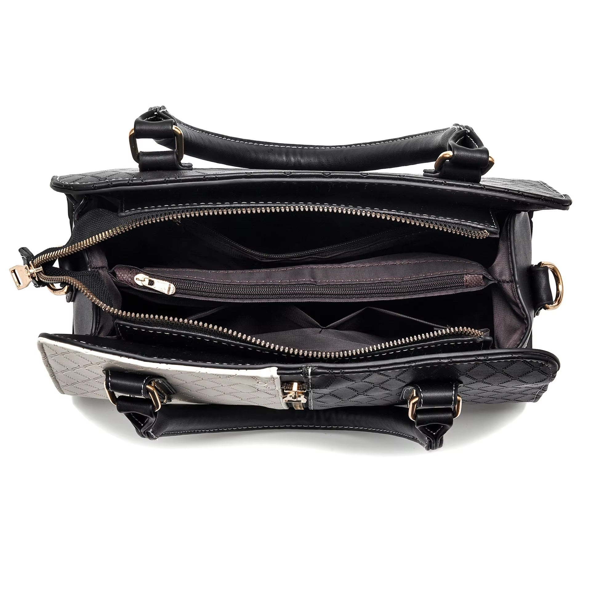 Casual Leather Tree Branches Metal Decor Handbags Mssza