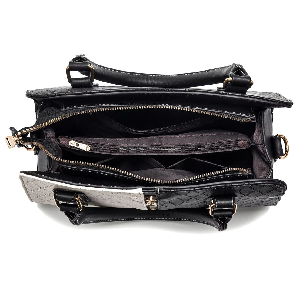 Casual Leather Tree Branches Metal Decor Handbags Mssza