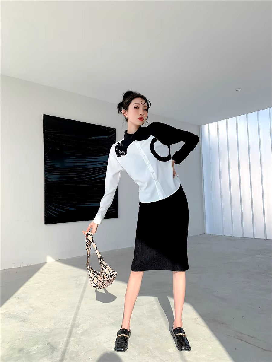 Casual Leopard Embroidered Button Long Sleeve Shirts Mssza