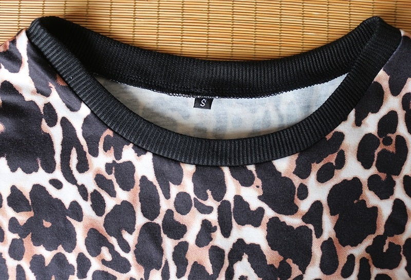 Casual Leopard Print Top T Shirt Mssza