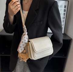 Casual Letter Leather Underarm Bag Small Square Satchel Shoulder Crossbody Bag Mssza