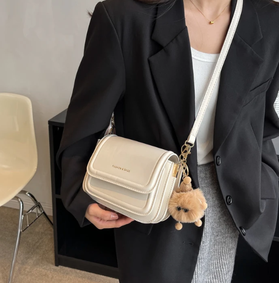 Casual Letter Leather Underarm Bag Small Square Satchel Shoulder Crossbody Bag Mssza