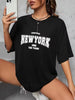 Casual Letter Printed Oversize Creativity Short Sleeve Slight Stretch T-shirts Mssza
