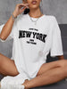 Casual Letter Printed Oversize Creativity Short Sleeve Slight Stretch T-shirts Mssza