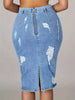 Casual Light Wrapped Hip Split Denim Thin Half Skirt Mssza