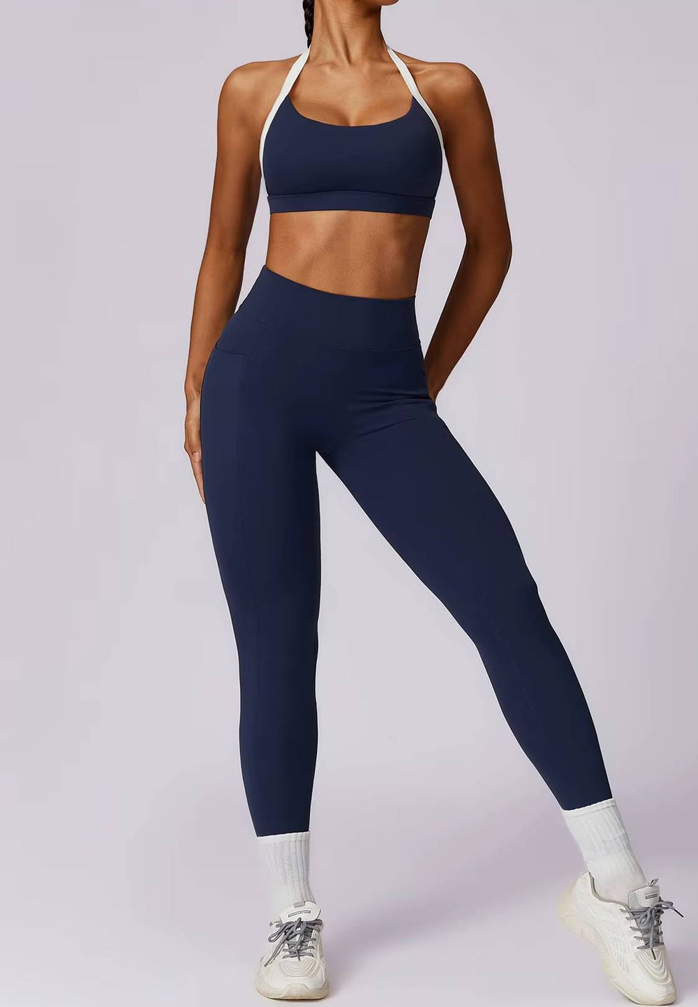 Long Sleeve Crop Top And High Waist Leggings 2 Pieces Yoga Set Sportswear Mssza
