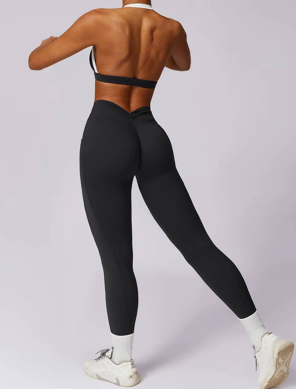 Long Sleeve Crop Top And High Waist Leggings 2 Pieces Yoga Set Sportswear Mssza