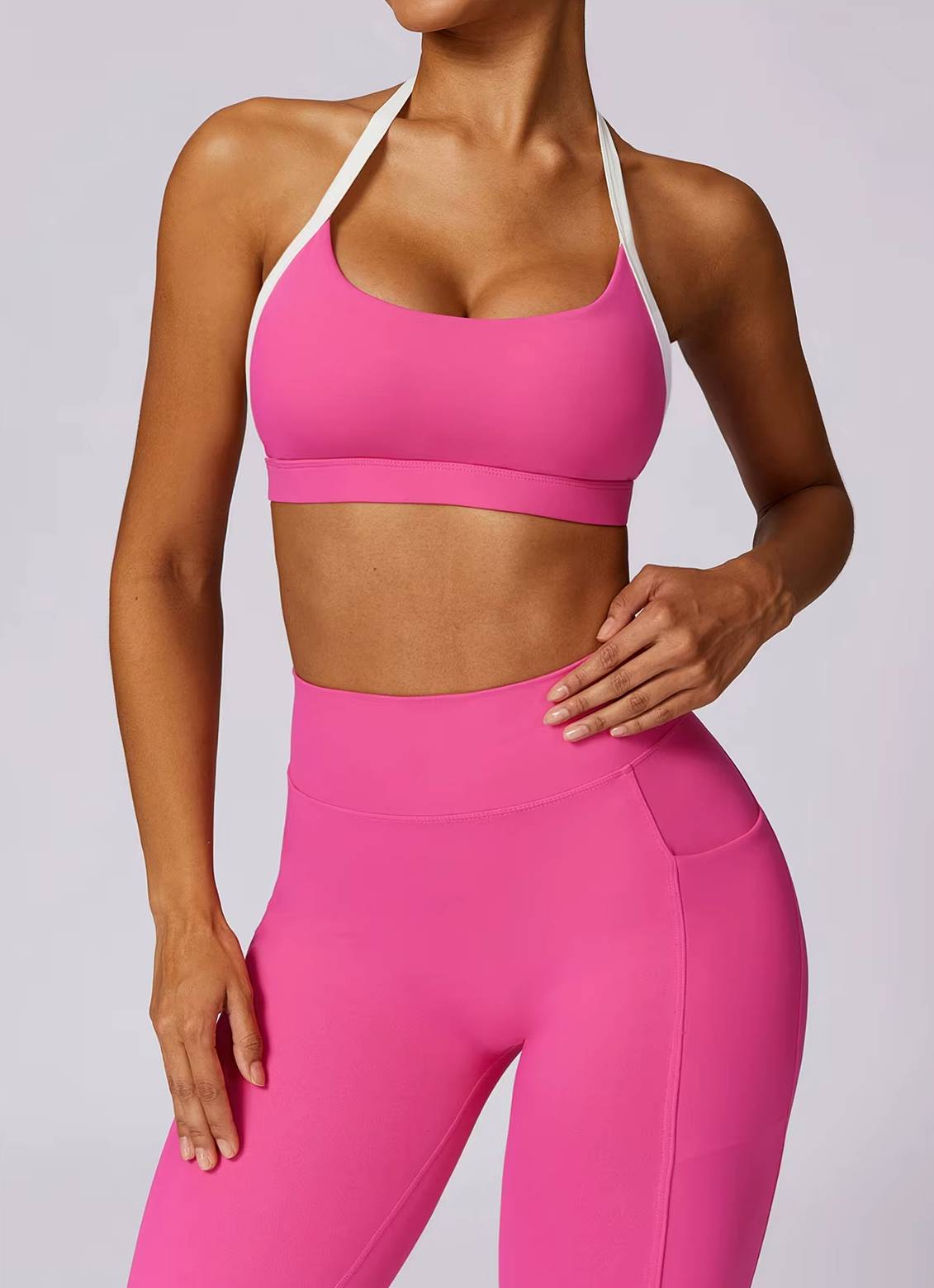 Long Sleeve Crop Top And High Waist Leggings 2 Pieces Yoga Set Sportswear Mssza