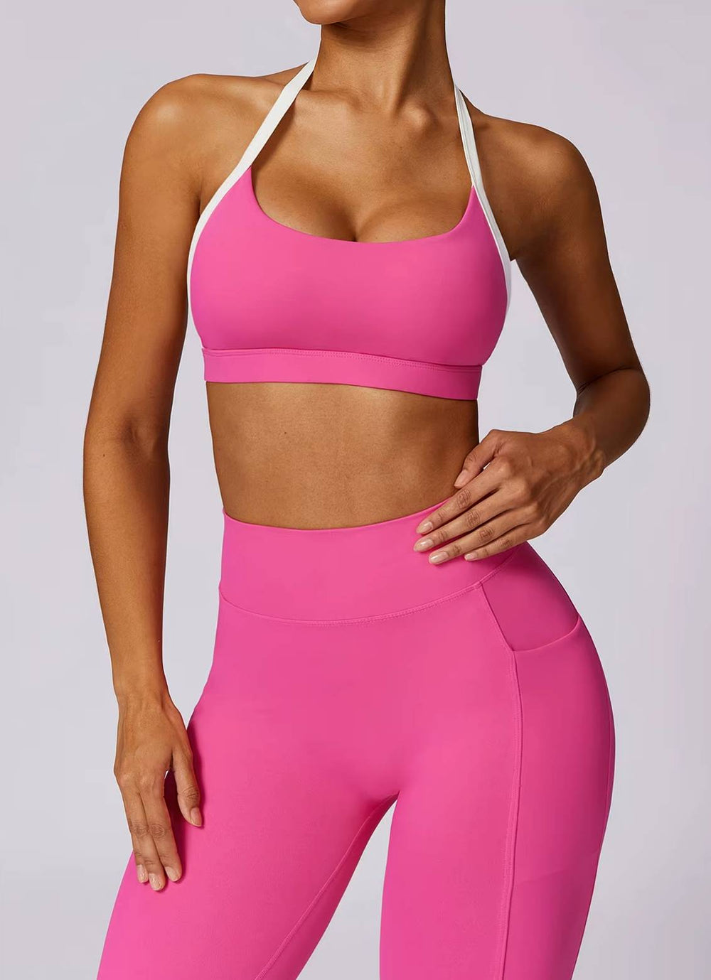 Long Sleeve Crop Top And High Waist Leggings 2 Pieces Yoga Set Sportswear Mssza