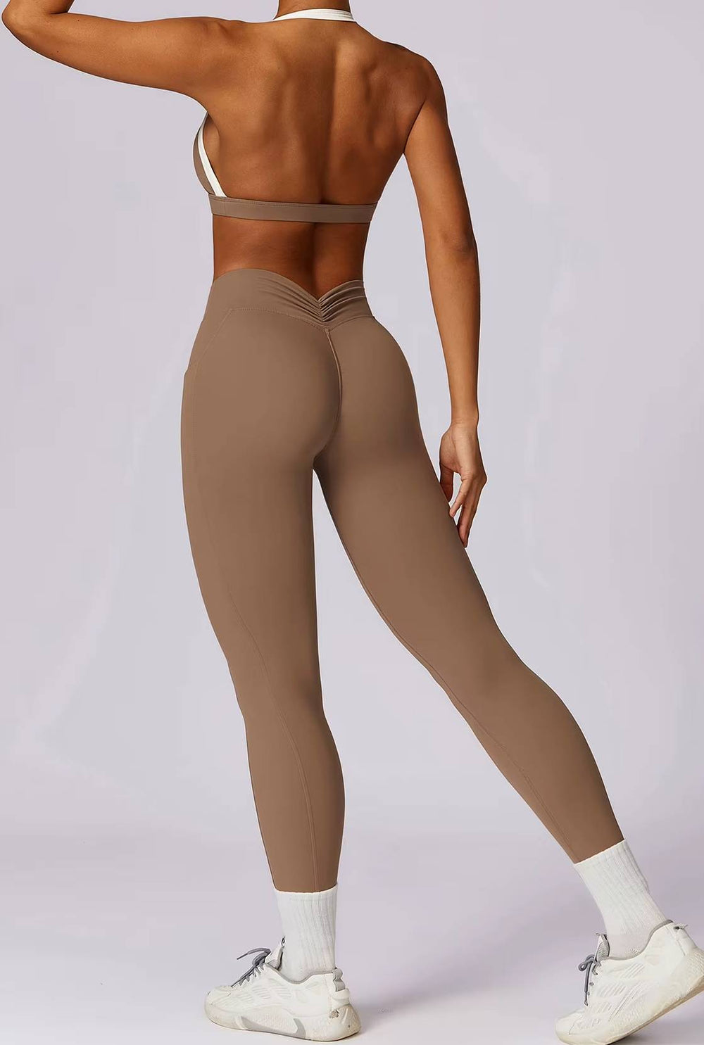 Long Sleeve Crop Top And High Waist Leggings 2 Pieces Yoga Set Sportswear Mssza