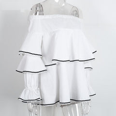 Casual Long Sleeve Ruffle Elastic Cool Shoulder Tops Mssza