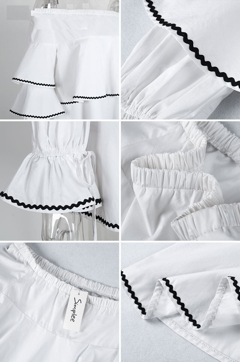 Casual Long Sleeve Ruffle Elastic Cool Shoulder Tops Mssza