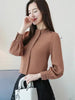 Casual Long Sleeve Shirts Chiffon Blouse Work Wear Office Tops Mssza