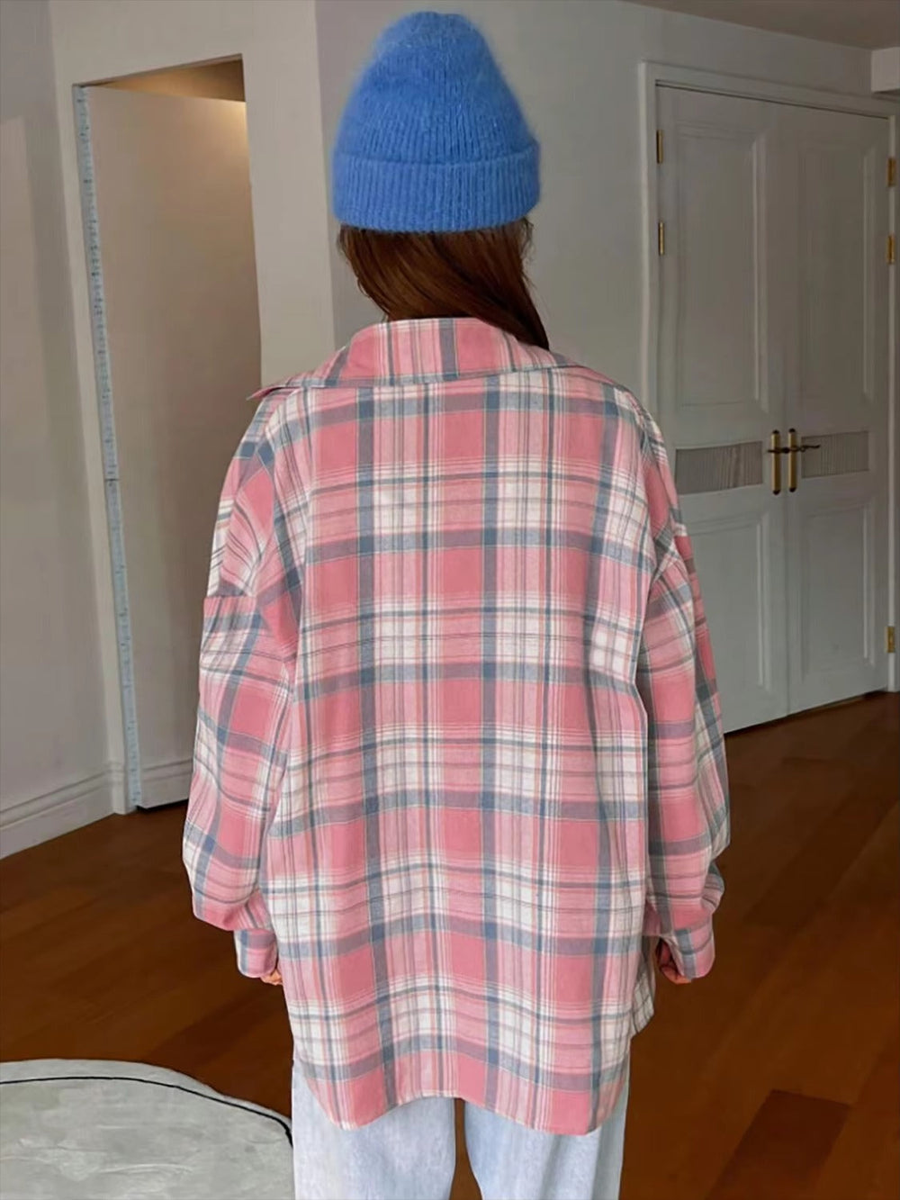 Casual Long Sleeve Slight Stretch Plaid Shirts Outerwear Mssza