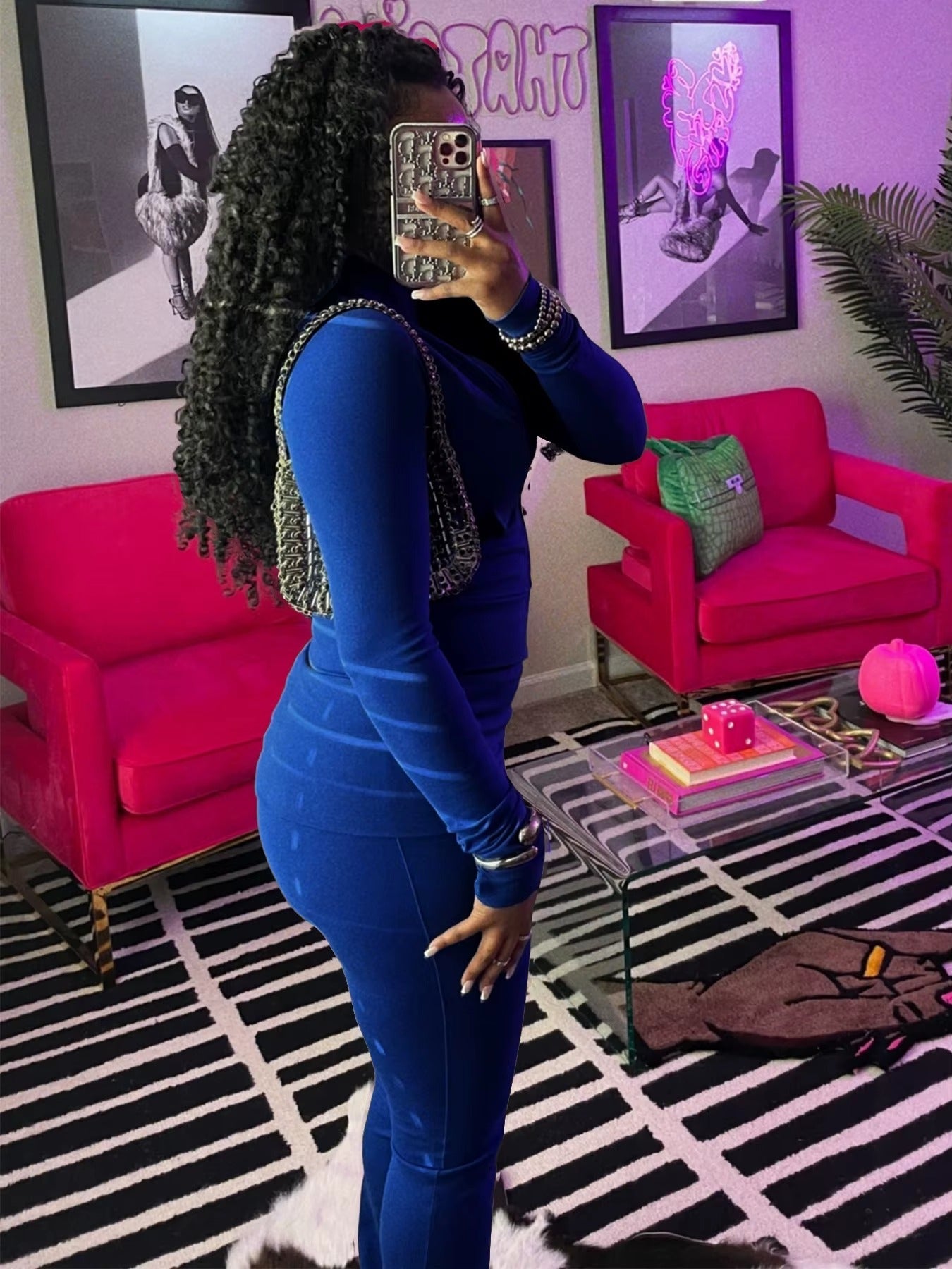 Casual Long Sleeve Zip Crop Tops Flared Pants Fitness Tracksuits 2 Piece Sets Mssza
