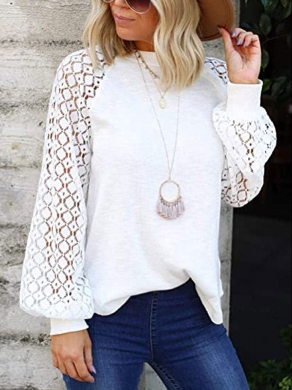 Casual  Long Sleeves Jewel Neck Cotton T-Shirt Mssza