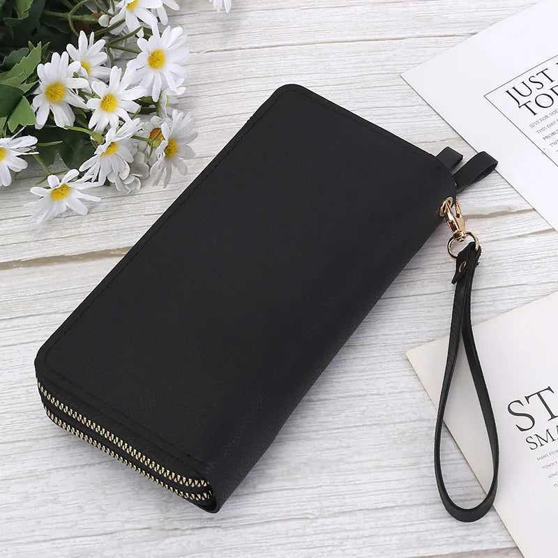 Casual Long Zipper Pu Leather Money Coin Holder Long Purse Clutch Wallets Mssza