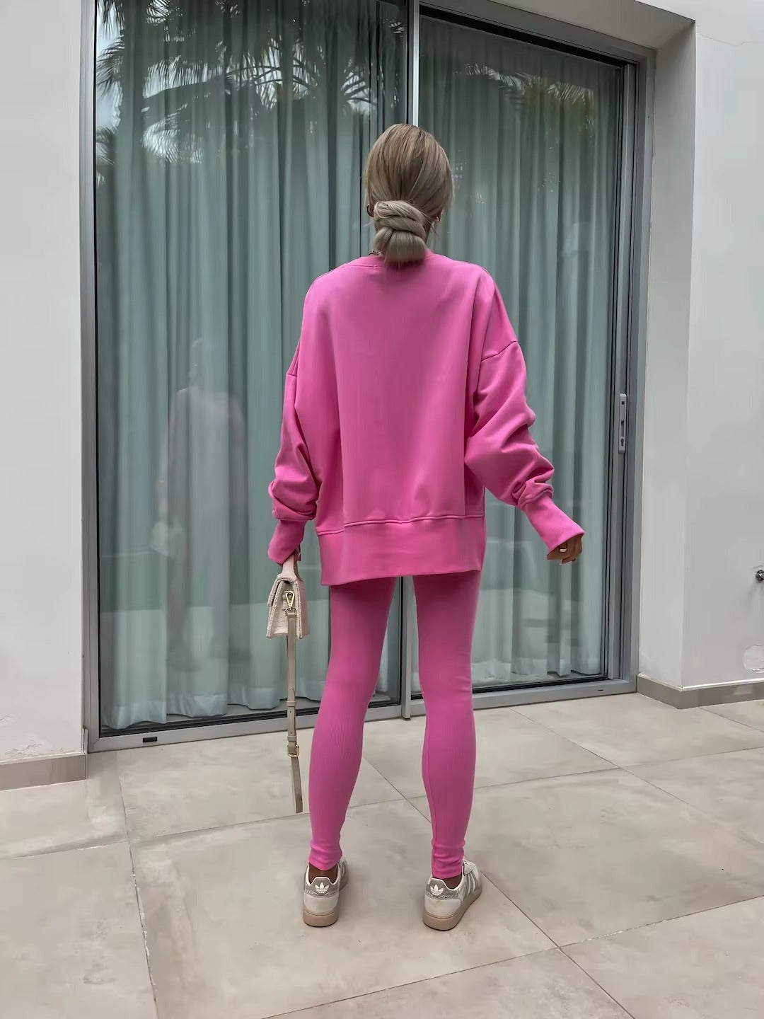 Casual Loose-Fitting Sweater Tight Pants 2 Piece Suit Mssza