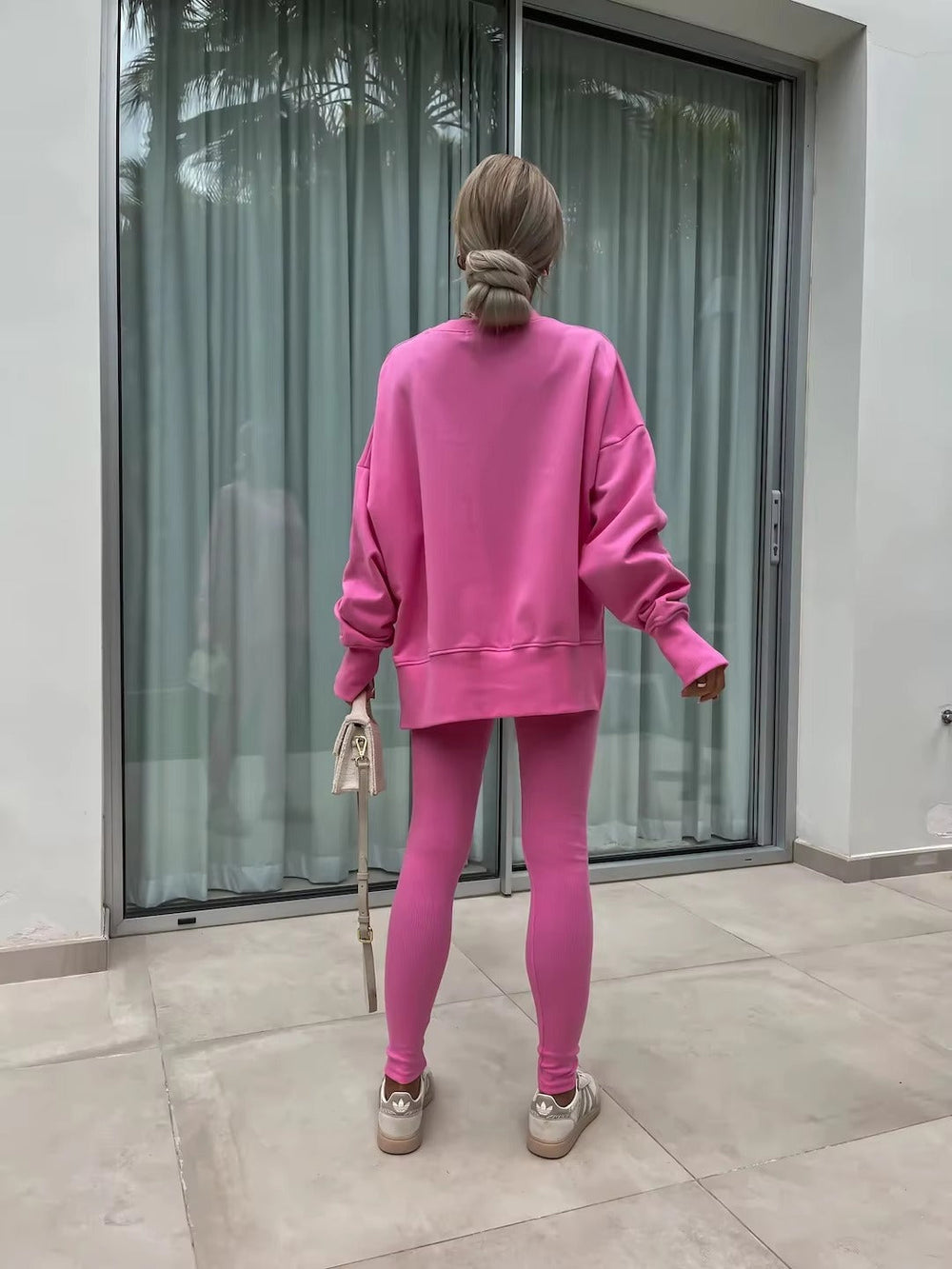 Casual Loose-Fitting Sweater Tight Pants 2 Piece Suit Mssza