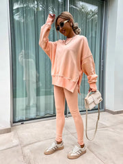 Casual Loose-Fitting Sweater Tight Pants 2 Piece Suit Mssza