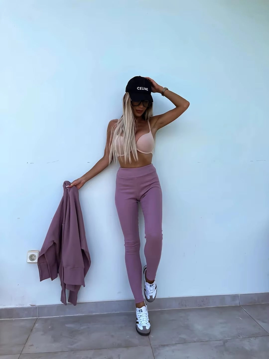 Casual Loose-Fitting Sweater Tight Pants 2 Piece Suit Mssza