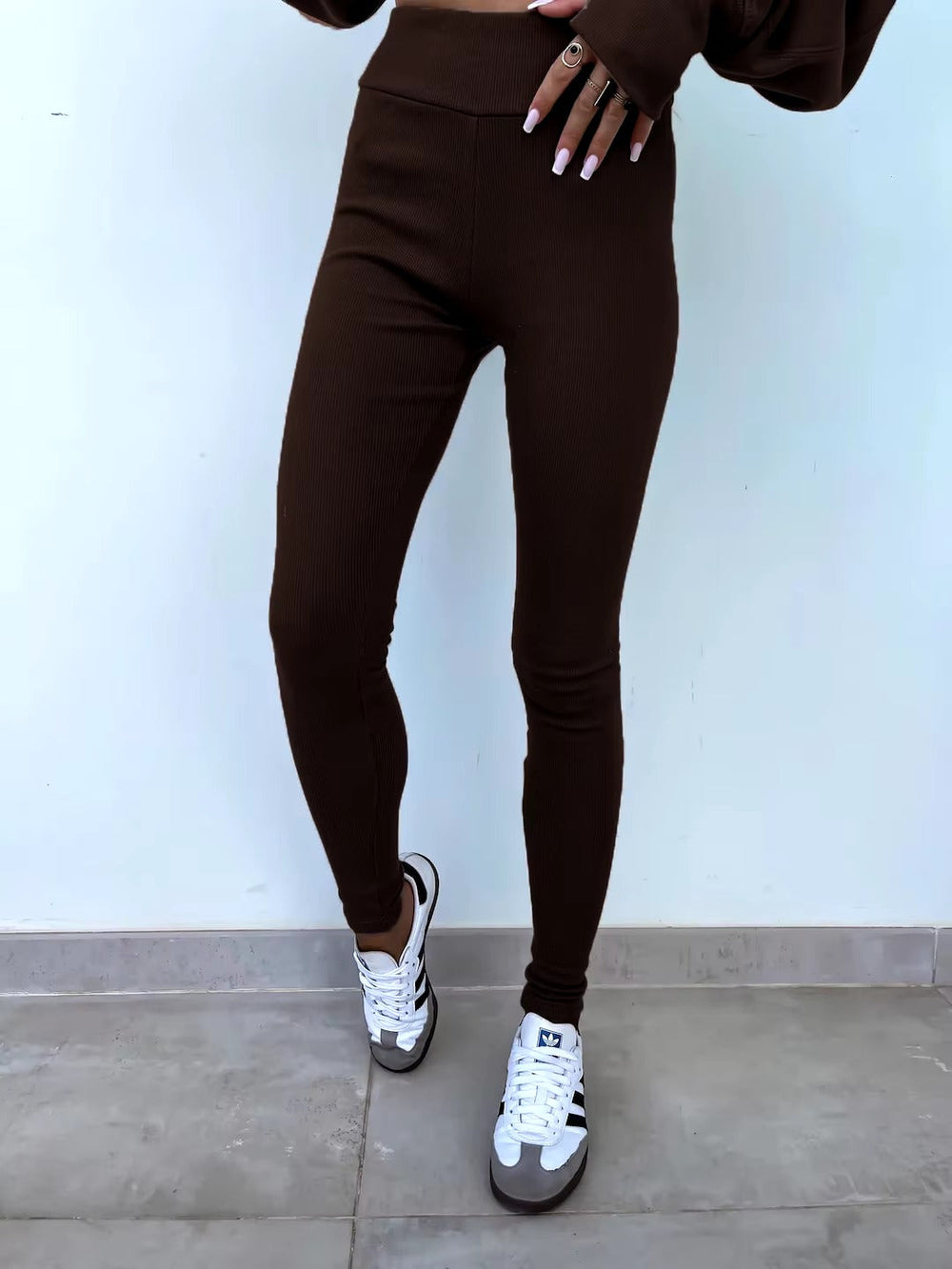 Casual Loose-Fitting Sweater Tight Pants 2 Piece Suit Mssza