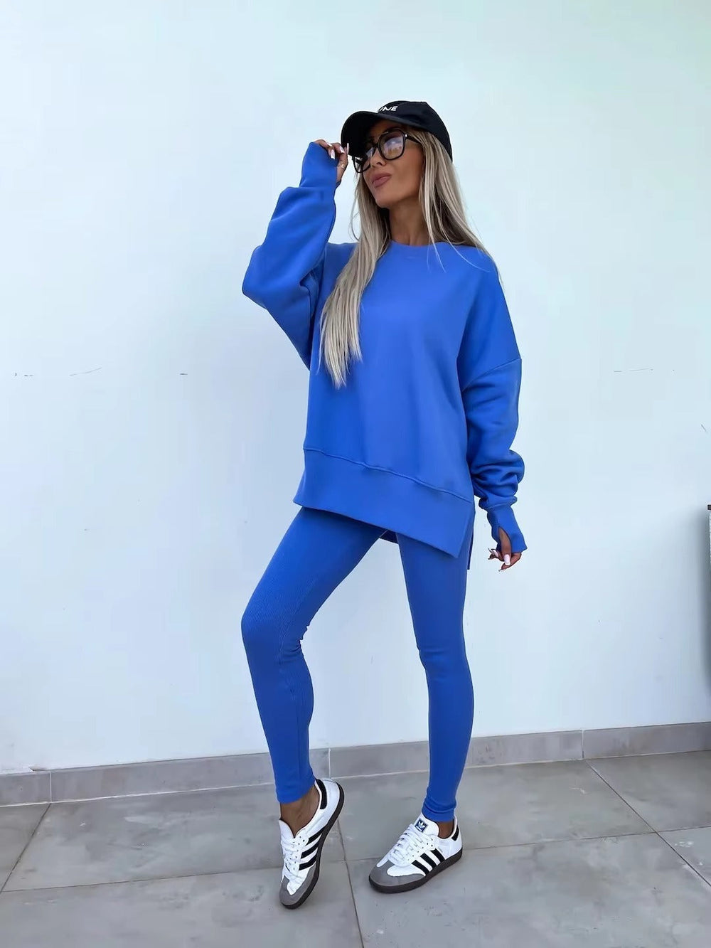Casual Loose-Fitting Sweater Tight Pants 2 Piece Suit Mssza