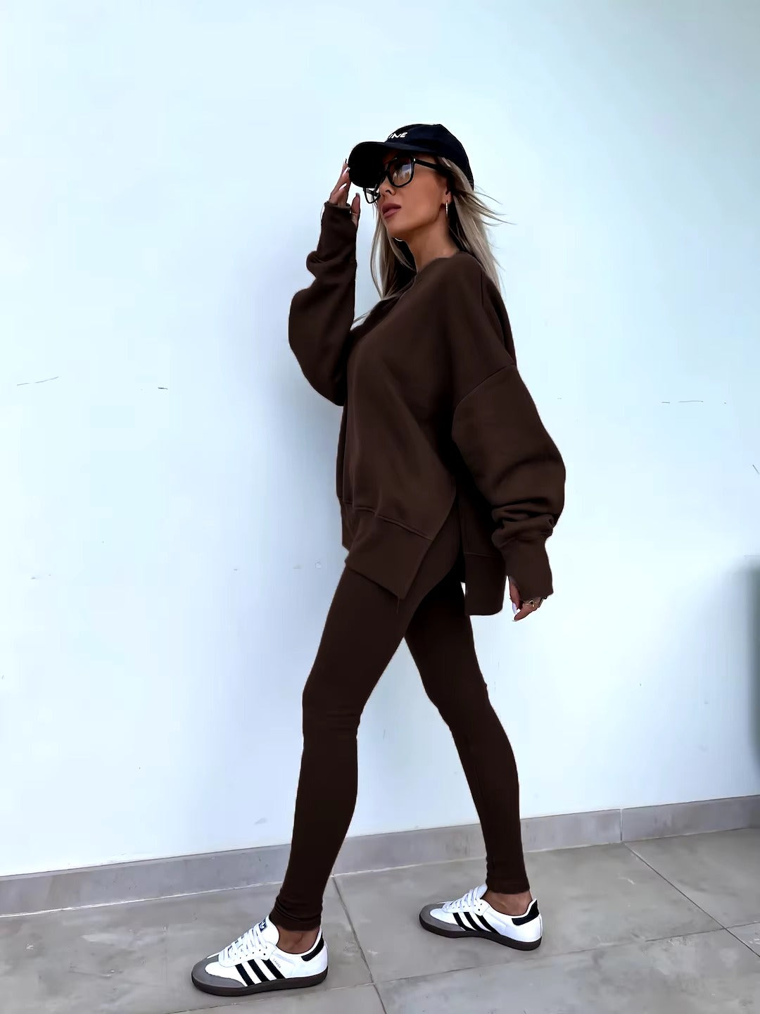 Casual Loose-Fitting Sweater Tight Pants 2 Piece Suit Mssza