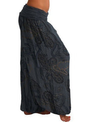 Casual Loose Floral Print High Waist Wide Leg Yoga Pants Mssza