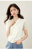 Casual Loose Knitted Sweater Basic Office Vintage Blouse Short Shirts Mssza