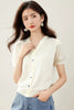 Casual Loose Knitted Sweater Basic Office Vintage Blouse Short Shirts Mssza