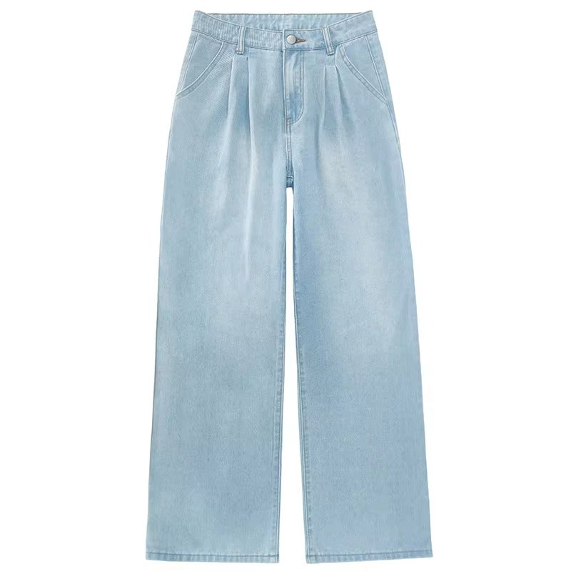 Casual Loose Pocket Street Straight Leg Wide Leg Pants Mssza