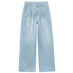 Casual Loose Pocket Street Straight Leg Wide Leg Pants Mssza