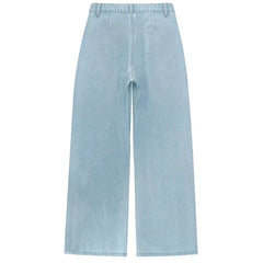 Casual Loose Pocket Street Straight Leg Wide Leg Pants Mssza