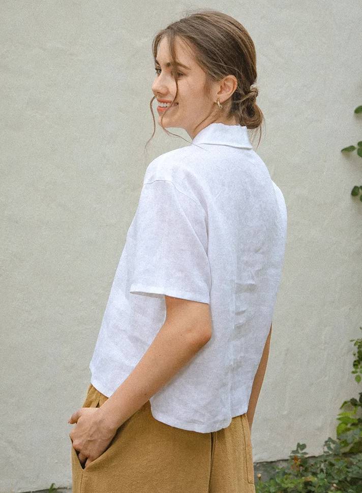 Casual Loose Turn-Down Collar Single-Breasted Short-Sleeved Shirts Mssza
