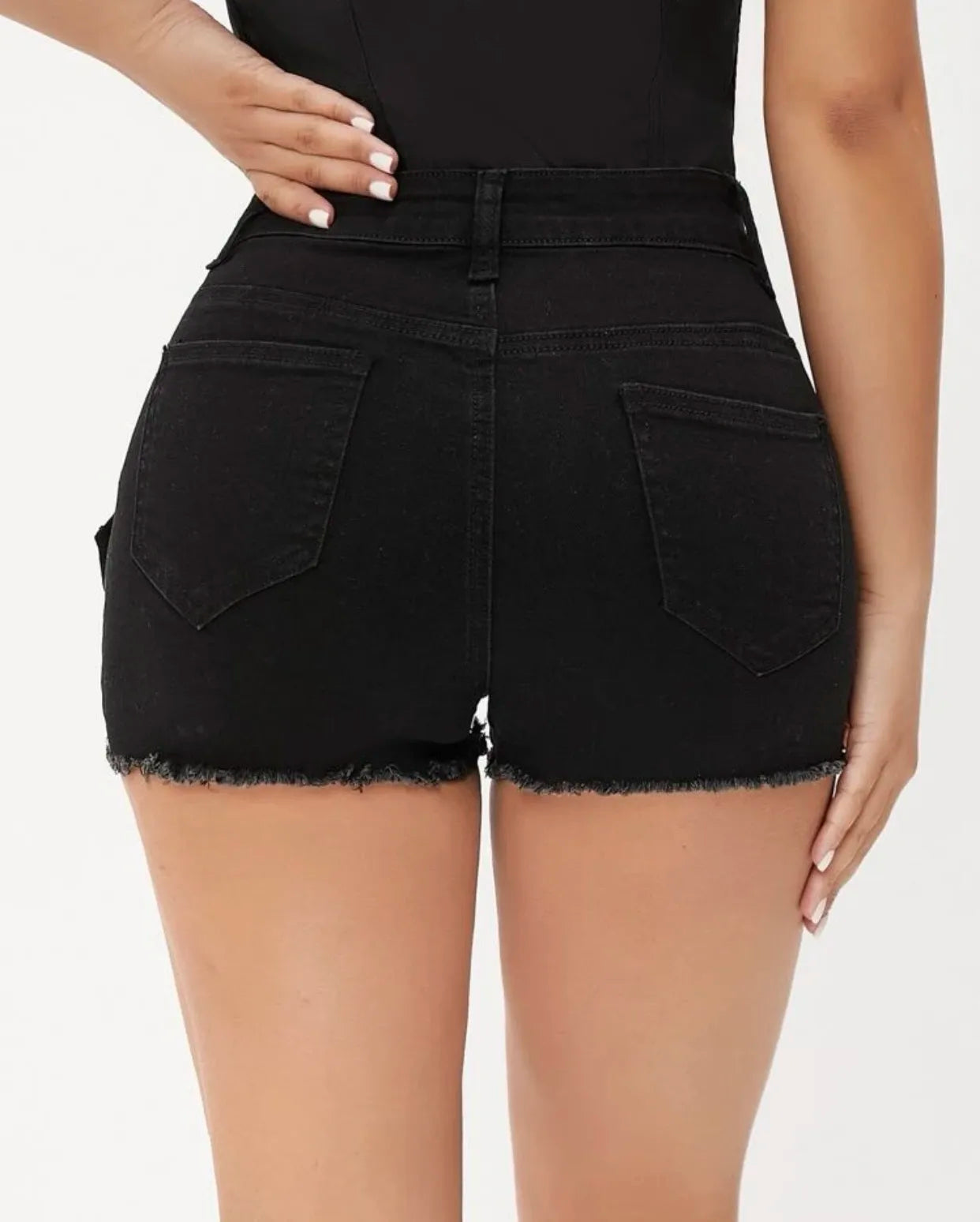 Casual Low Waist Hole Skinny High Stretch Shorts Beachwear Mssza