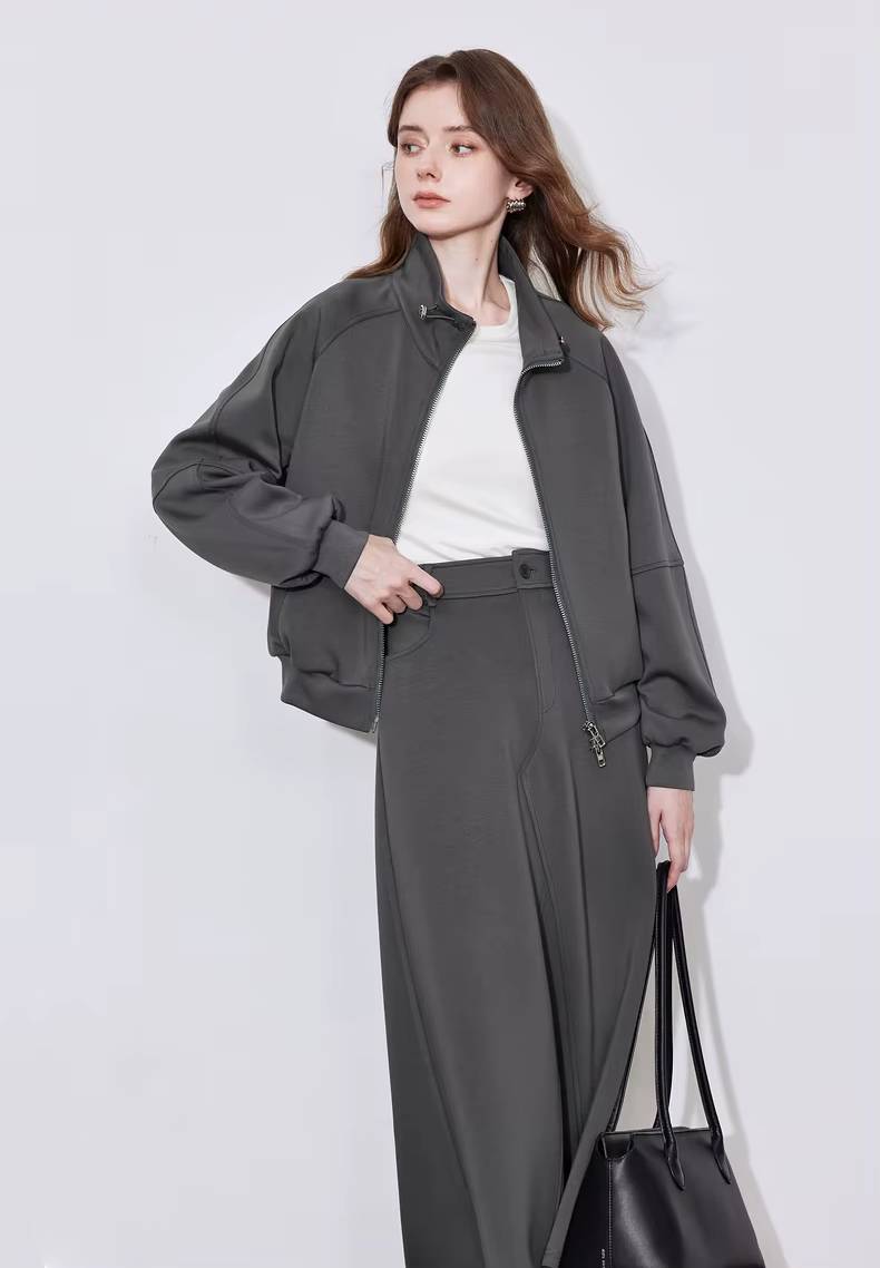 Casual Mid-Calf Skirt With Hoodies Sweatshirt Two Piece Sets Mssza